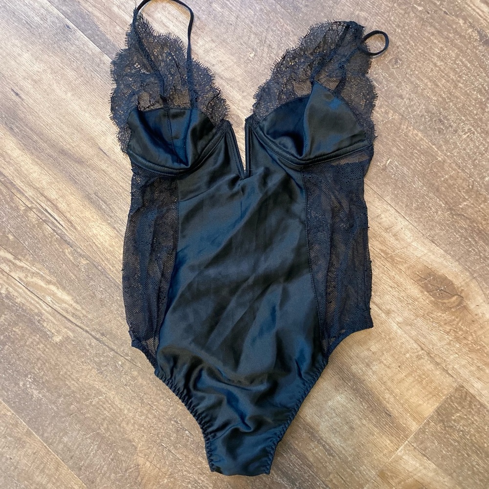 SOLD Victoria’s Secret Satin Lace Bodysuit